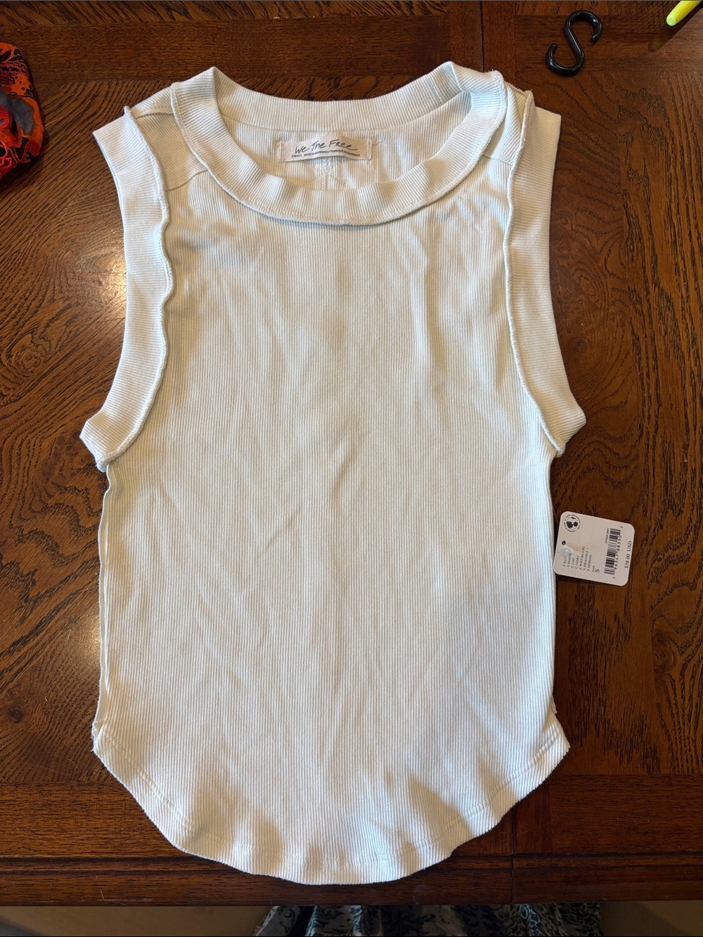 We The Free Cream Ribbed Tank Top